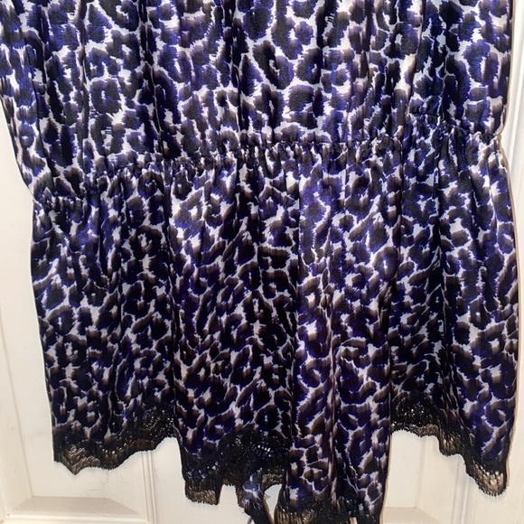 VICTORIA’S SECRET Purple Leopard Print Satin Lace Romper Size: L new with tags - Picture 5 of 7